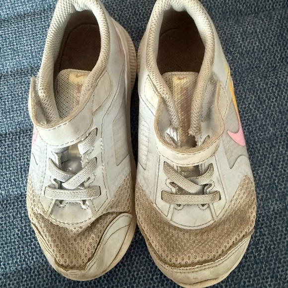 Nike Tan and Pink Velcro Strap Sneakers - Picture 3 of 6
